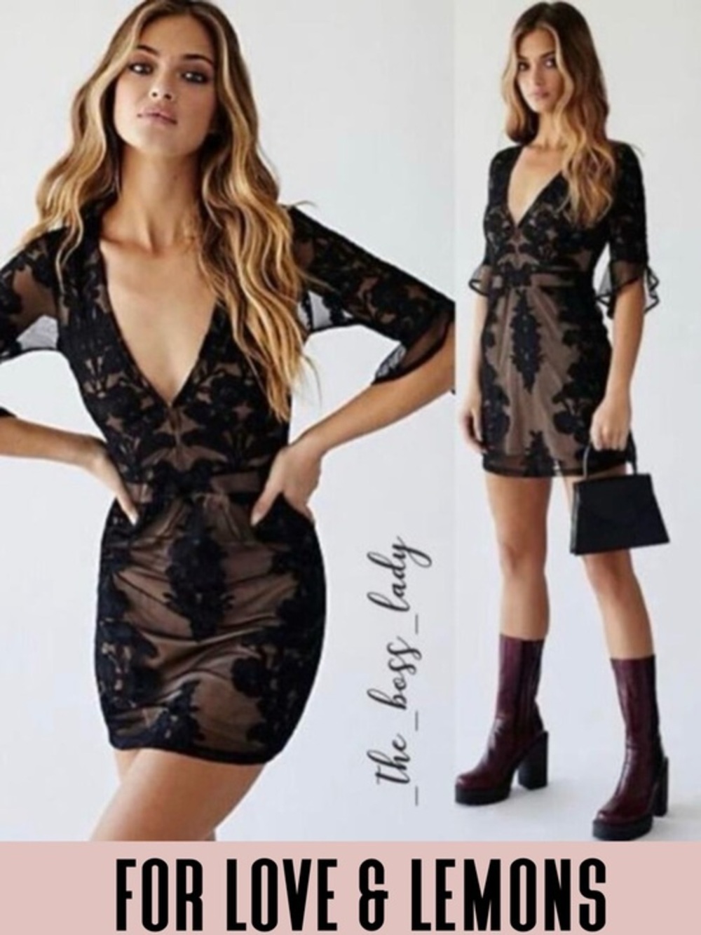 For Love & Lemons dress mini XS mesh embroidered floral embroidery